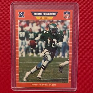 VTG 1989 Philadelphia Eagles Randall Cunningham NFL Football Card PRO SET #315